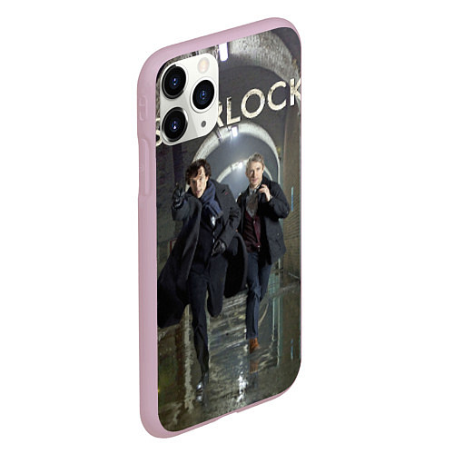 Чехол iPhone 11 Pro матовый Sherlock Break / 3D-Розовый – фото 2