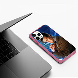 Чехол iPhone 11 Pro матовый 11th Doctor Who, цвет: 3D-малиновый — фото 2