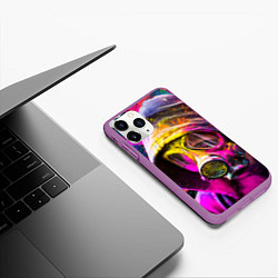 Чехол iPhone 11 Pro матовый Индуистский фестиваль красок, цвет: 3D-фиолетовый — фото 2