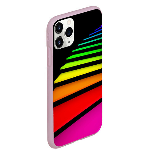 Чехол iPhone 11 Pro матовый Радужная лестница / 3D-Розовый – фото 2