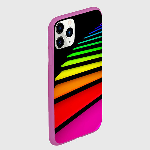 Чехол iPhone 11 Pro матовый Радужная лестница / 3D-Фиолетовый – фото 2