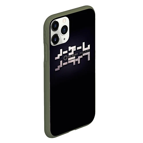 Чехол iPhone 11 Pro матовый No Game No Life лого / 3D-Темно-зеленый – фото 2