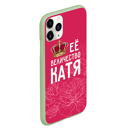 Чехол iPhone 11 Pro матовый Её величество Катя / 3D-Салатовый – фото 2
