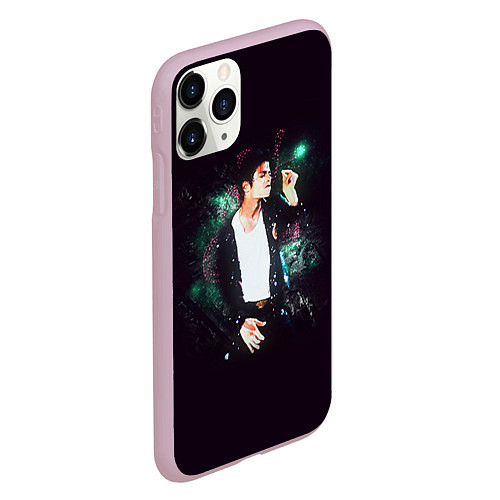 Чехол iPhone 11 Pro матовый Michael Jackson / 3D-Розовый – фото 2