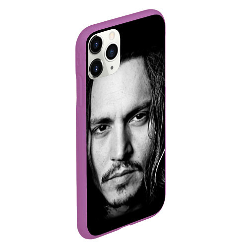Чехол iPhone 11 Pro матовый Джонни Депп / 3D-Фиолетовый – фото 2
