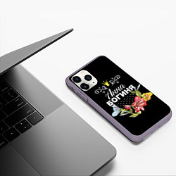 Чехол iPhone 11 Pro матовый Богиня Анна, цвет: 3D-серый — фото 2