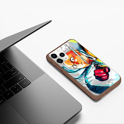 Чехол iPhone 11 Pro матовый One Punch Man Rage, цвет: 3D-коричневый — фото 2