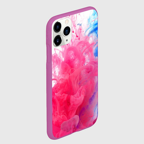Чехол iPhone 11 Pro матовый Взрыв красок / 3D-Фиолетовый – фото 2