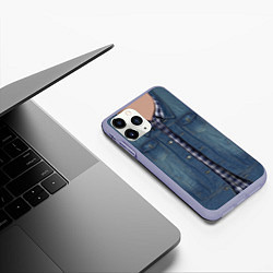 Чехол iPhone 11 Pro матовый Джинсовка, цвет: 3D-светло-сиреневый — фото 2