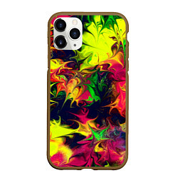 Чехол iPhone 11 Pro матовый Кислотный взрыв, цвет: 3D-коричневый