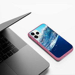 Чехол iPhone 11 Pro матовый Стихия воды, цвет: 3D-малиновый — фото 2