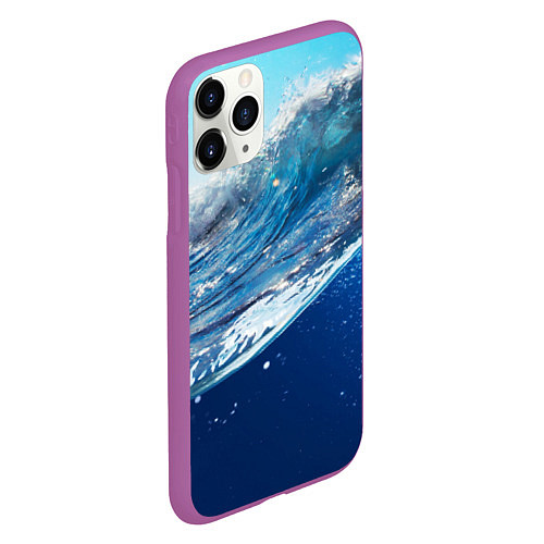 Чехол iPhone 11 Pro матовый Стихия воды / 3D-Фиолетовый – фото 2