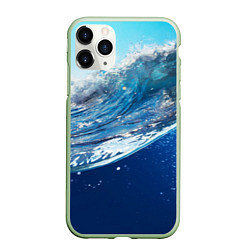 Чехол iPhone 11 Pro матовый Стихия воды, цвет: 3D-салатовый