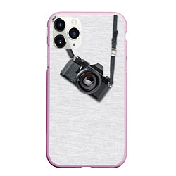 Чехол iPhone 11 Pro матовый Фотоаппарат на груди, цвет: 3D-розовый