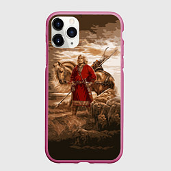 Чехол iPhone 11 Pro матовый Русь священная, цвет: 3D-малиновый