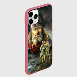 Чехол iPhone 11 Pro матовый Богатырь Руси, цвет: 3D-малиновый — фото 2