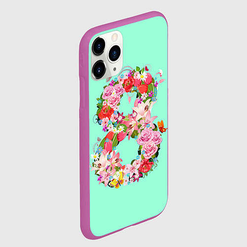 Чехол iPhone 11 Pro матовый 8 Марта / 3D-Фиолетовый – фото 2