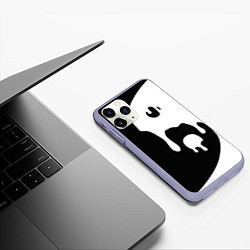 Чехол iPhone 11 Pro матовый Инь Янь, цвет: 3D-светло-сиреневый — фото 2