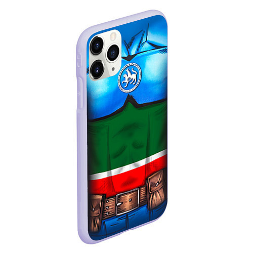 Чехол iPhone 11 Pro матовый Капитан Татарстан / 3D-Светло-сиреневый – фото 2