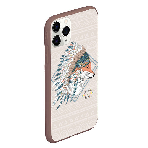 Чехол iPhone 11 Pro матовый Fox: Wild Free / 3D-Коричневый – фото 2