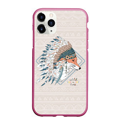 Чехол iPhone 11 Pro матовый Fox: Wild Free, цвет: 3D-малиновый