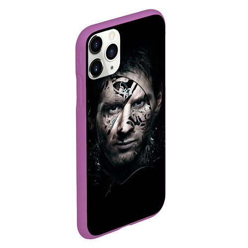 Чехол iPhone 11 Pro матовый Messi Black / 3D-Фиолетовый – фото 2