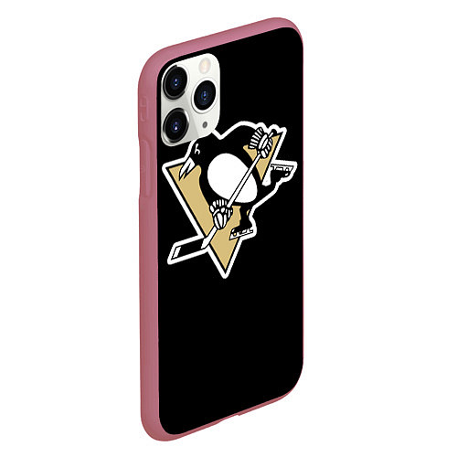 Чехол iPhone 11 Pro матовый Pittsburgh Penguins: Malkin / 3D-Малиновый – фото 2