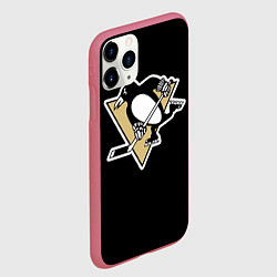Чехол iPhone 11 Pro матовый Pittsburgh Penguins: Malkin, цвет: 3D-малиновый — фото 2