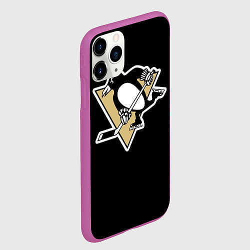Чехол iPhone 11 Pro матовый Pittsburgh Penguins: Malkin / 3D-Фиолетовый – фото 2