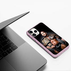 Чехол iPhone 11 Pro матовый Dwayne Johnson, цвет: 3D-розовый — фото 2