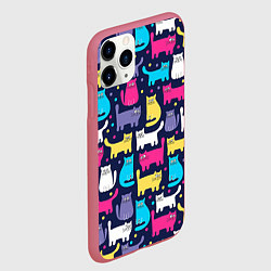 Чехол iPhone 11 Pro матовый Котятки, цвет: 3D-малиновый — фото 2
