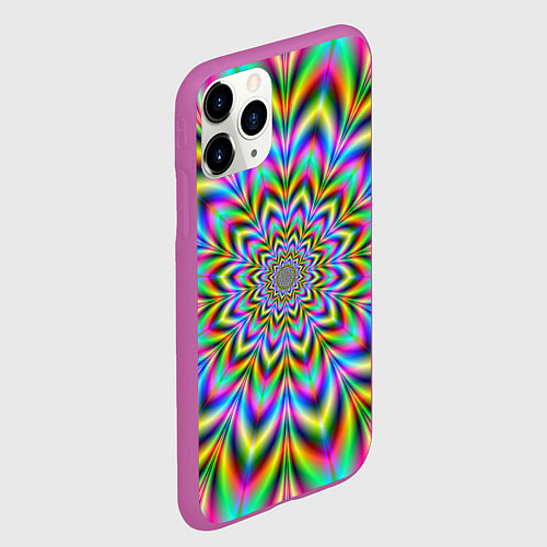 Чехол iPhone 11 Pro матовый Красочная иллюзия / 3D-Фиолетовый – фото 2