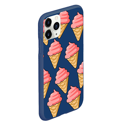 Чехол iPhone 11 Pro матовый Мороженки / 3D-Тёмно-синий – фото 2