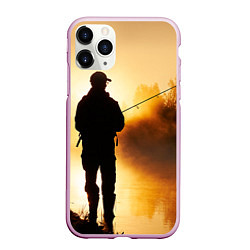 Чехол iPhone 11 Pro матовый Вечерний рыбак, цвет: 3D-розовый