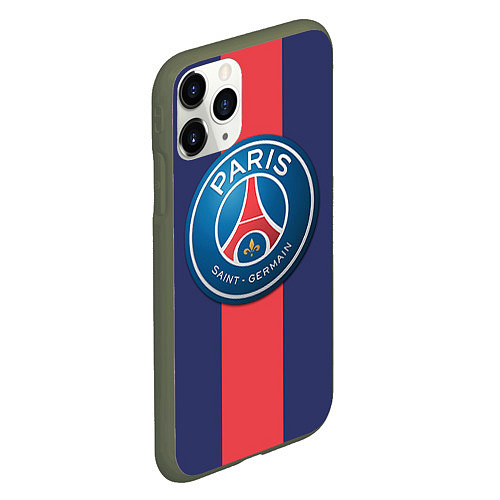 Чехол iPhone 11 Pro матовый Paris Saint-German / 3D-Темно-зеленый – фото 2