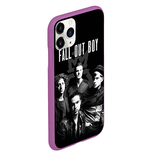 Чехол iPhone 11 Pro матовый Fall out boy band / 3D-Фиолетовый – фото 2