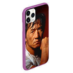 Чехол iPhone 11 Pro матовый Джеки Чан, цвет: 3D-фиолетовый — фото 2