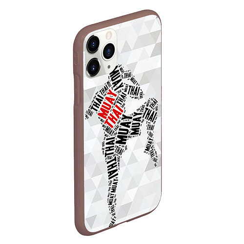 Чехол iPhone 11 Pro матовый Muay thai Words / 3D-Коричневый – фото 2