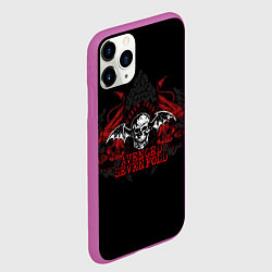 Чехол iPhone 11 Pro матовый Avenged Sevenfold: Fly Skull, цвет: 3D-фиолетовый — фото 2