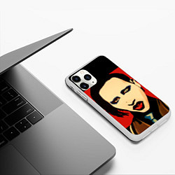 Чехол iPhone 11 Pro матовый Mаrilyn Manson, цвет: 3D-белый — фото 2