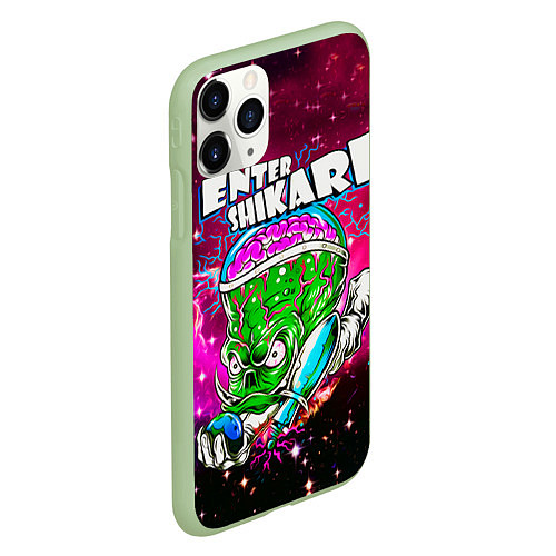 Чехол iPhone 11 Pro матовый Enter Shikari: Acid Space / 3D-Салатовый – фото 2