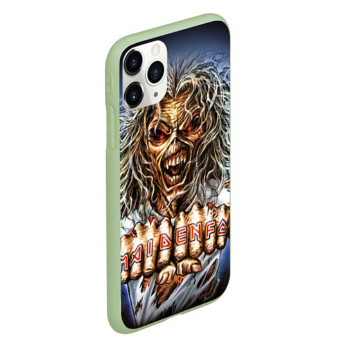 Чехол iPhone 11 Pro матовый Iron Maiden: Maidenfc / 3D-Салатовый – фото 2