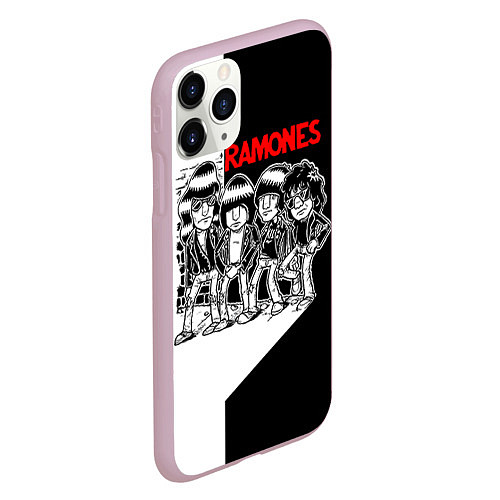 Чехол iPhone 11 Pro матовый Ramones Boys / 3D-Розовый – фото 2