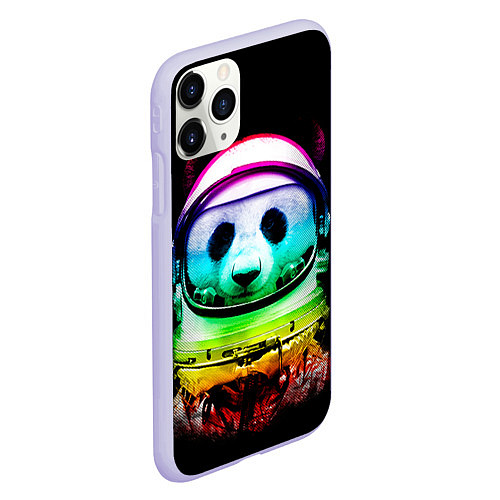 Чехол iPhone 11 Pro матовый Панда космонавт / 3D-Светло-сиреневый – фото 2