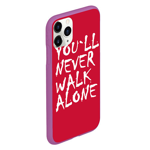 Чехол iPhone 11 Pro матовый You'll never walk alone / 3D-Фиолетовый – фото 2
