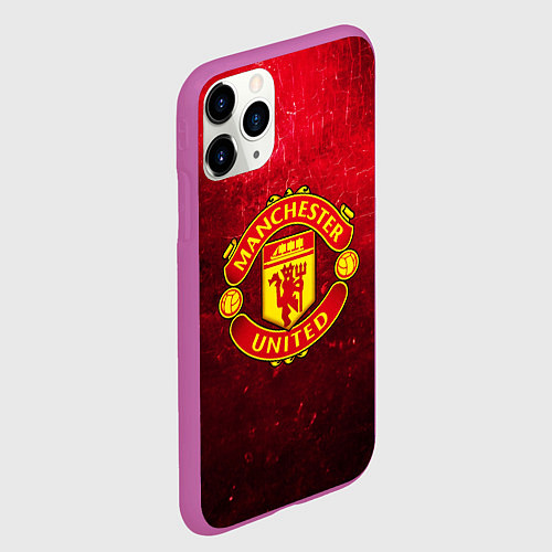 Чехол iPhone 11 Pro матовый Манчестер Юнайтед / 3D-Фиолетовый – фото 2