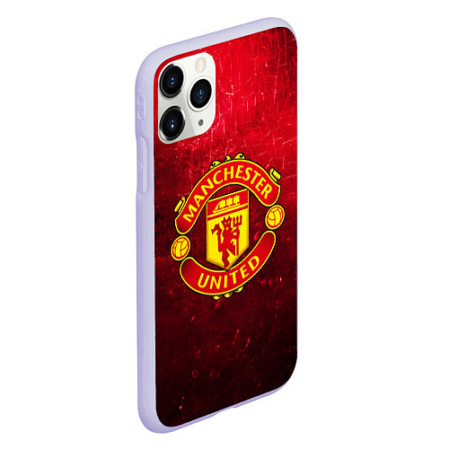 Чехол iPhone 11 Pro матовый Манчестер Юнайтед / 3D-Светло-сиреневый – фото 2