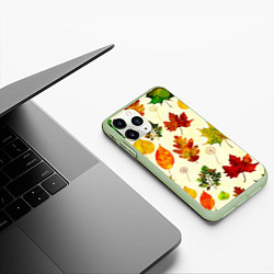 Чехол iPhone 11 Pro матовый Осень, цвет: 3D-салатовый — фото 2