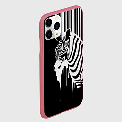Чехол iPhone 11 Pro матовый Жидкая зебра, цвет: 3D-малиновый — фото 2