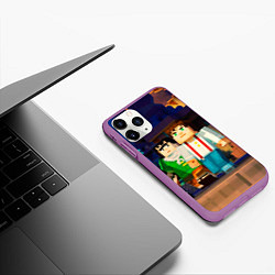 Чехол iPhone 11 Pro матовый Minecraft Men's, цвет: 3D-фиолетовый — фото 2